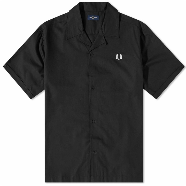 Photo: Fred Perry Men's Tipped Hem Revere Collar Shirt in Black
