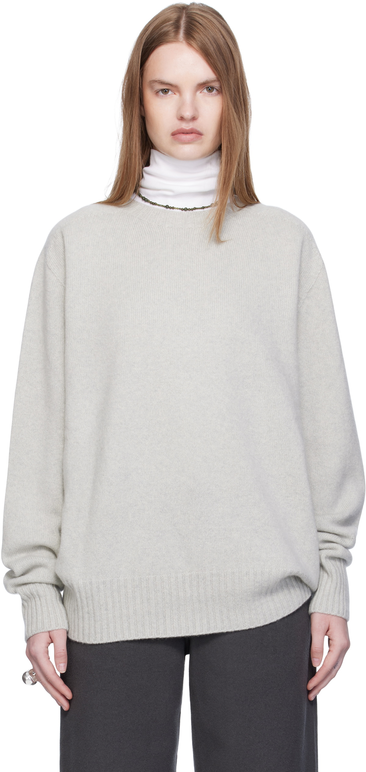 Arch The Gray Cashmere Relaxed Pullover Sweater
