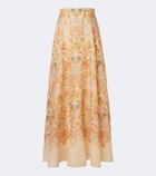 Zimmermann Valiant printed linen and silk maxi skirt