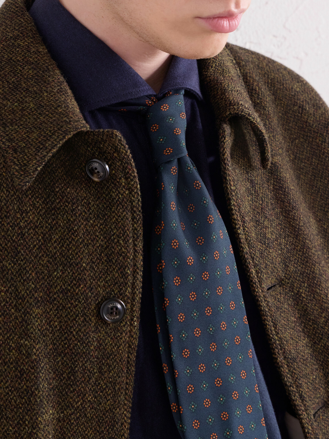 Rubinacci - 8cm Printed Silk-Twill Tie - Blue