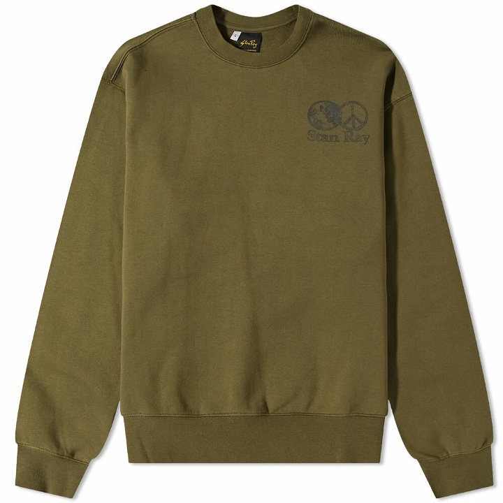 Photo: Stan Ray Men's World Peace Crew Sweat in Olive Green