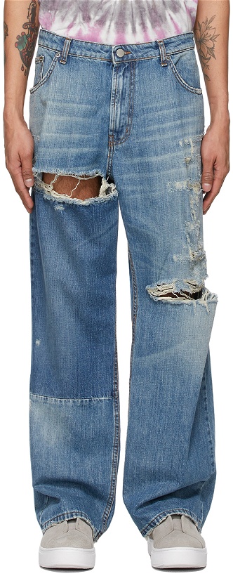 Photo: Faith Connexion Blue Distressed Straight Jeans