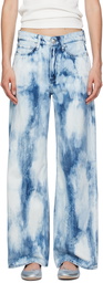 rag & bone Blue Logan Wide-Leg Jeans