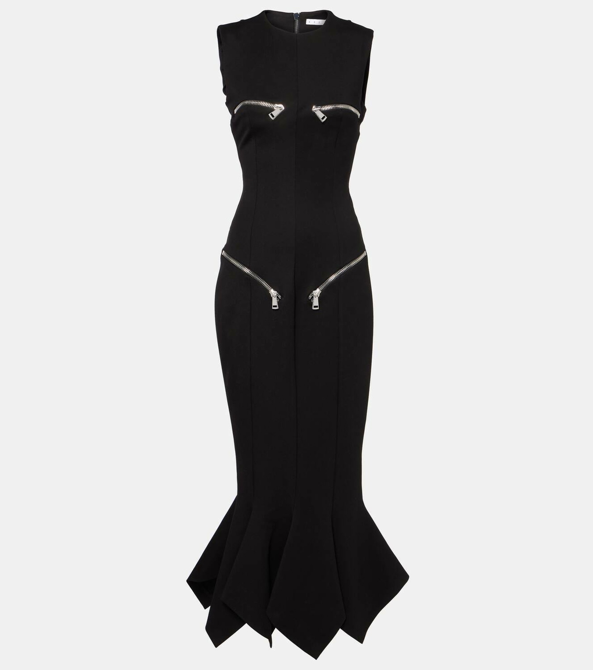 Area Zip-detail belted midi dress