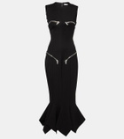 Area Zip-detail belted midi dress