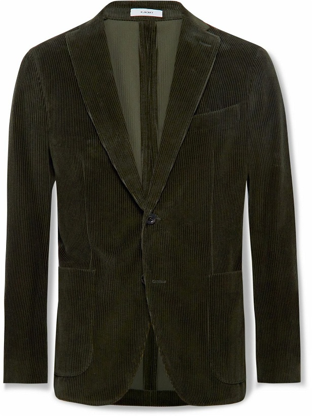 Photo: Boglioli - K-Jacket Unstructured Cotton-Corduroy Suit Jacket - Green