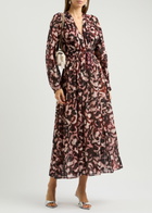 Forte_forte Printed Cotton-blend Voile Midi Dress Multicoloured
