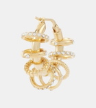Amina Muaddi Multi Ring Small embellished hoop earrings