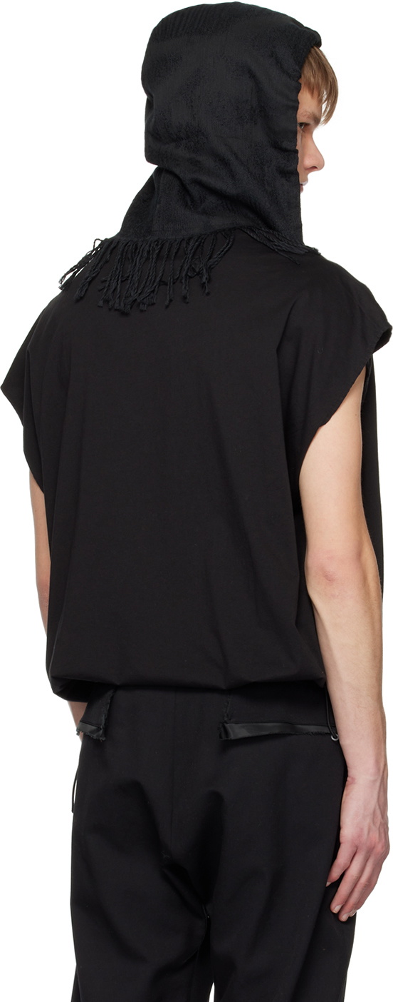 Vein Black Sleeveless T-Shirt