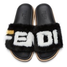 Fendi Black Fendi Mania Fur Slides