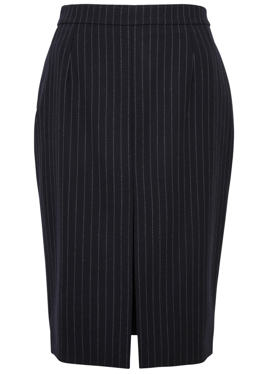 【Saint Laurent】PINSTRIPED WOOL SKIRT ネイビー Saint Laurent Pinstriped Wool Skirt Navy Saint Laurent
