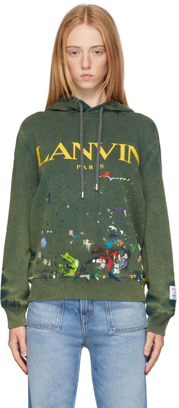 Lanvin Green Gallery Dept. Edition Painted Hoodie Lanvin