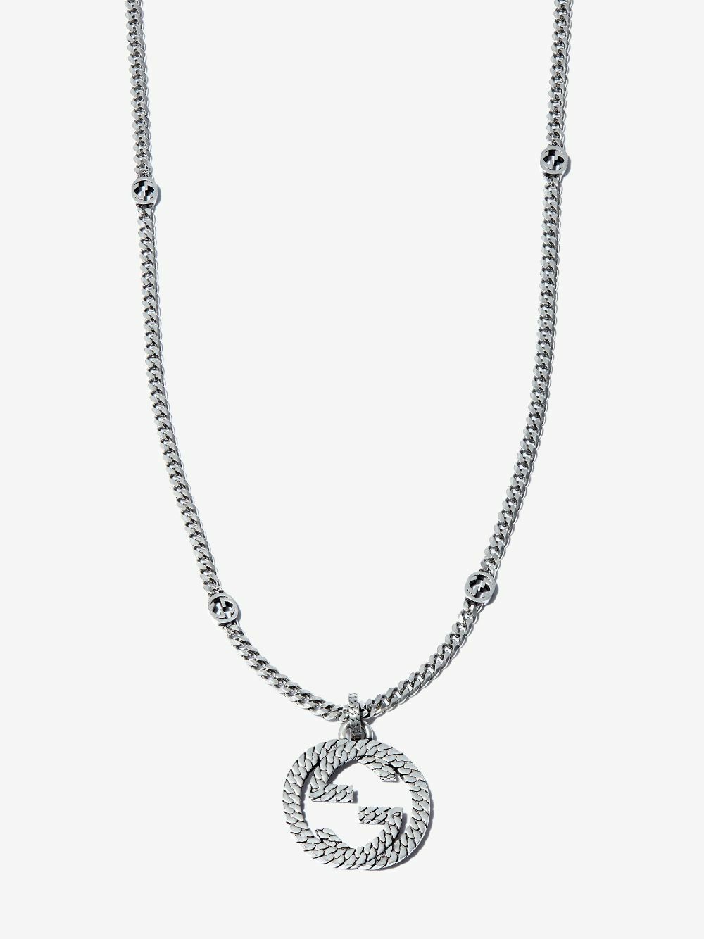 【Gucci】 Double G Key Necklace Silver GUCCI Ag925 Silver Double G Key Necklace 50cm Pendant Charm