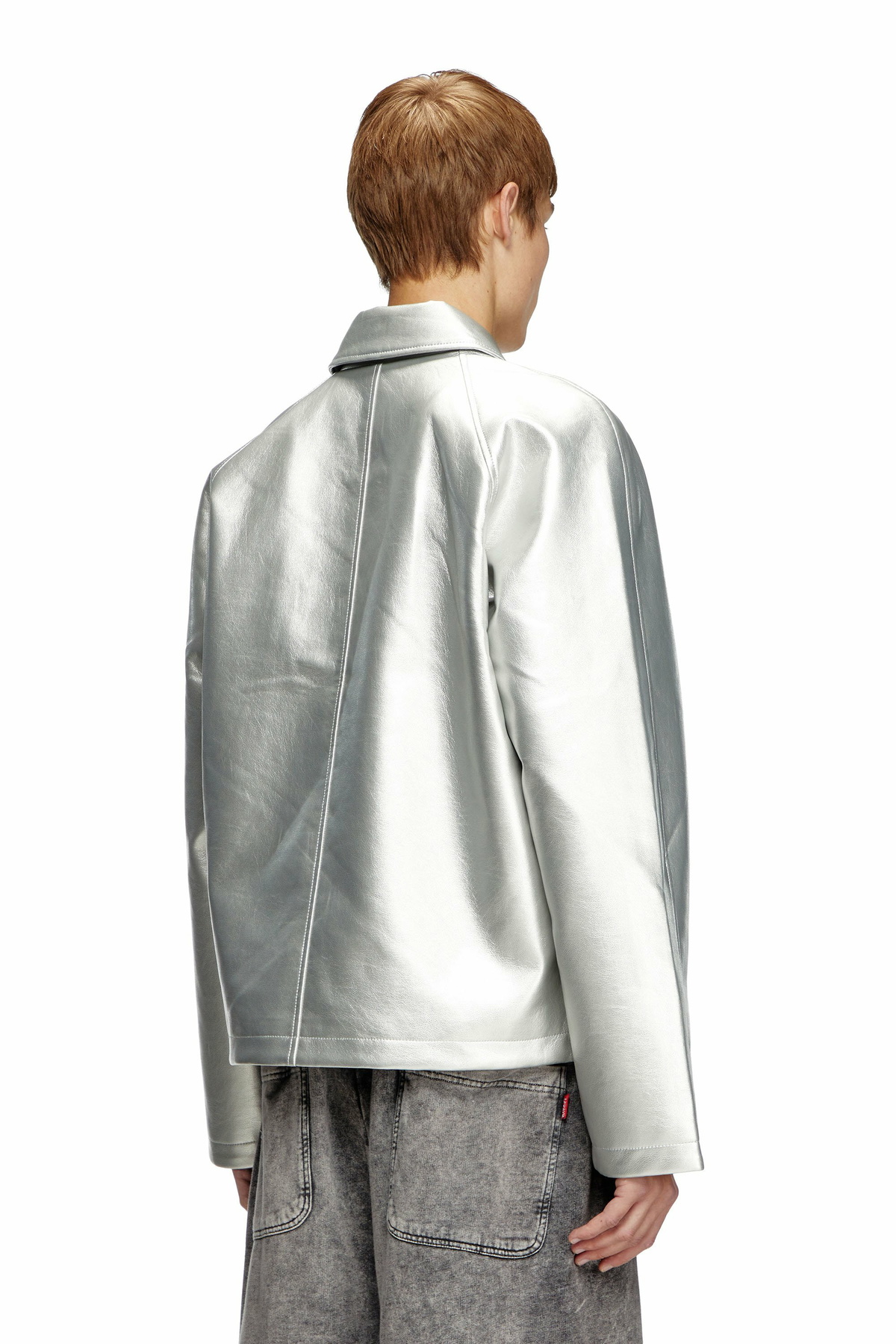 Diesel Metallic coach jacket - Jackets - Unisex - Silver Diesel