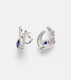 Yeprem 18kt white gold (750/1000) earrings with diamonds and sapphires
