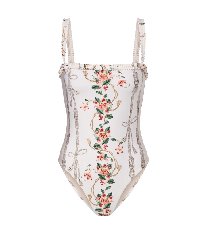 Photo: Agua by Agua Bendita Limon ruffled embroidered swimsuit