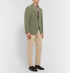 Brunello Cucinelli - Sage-Green Slim-Fit Unstructured Linen-Hopsack Blazer - Green