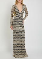 Missoni Patterned Fine-knit Maxi Dress Beige