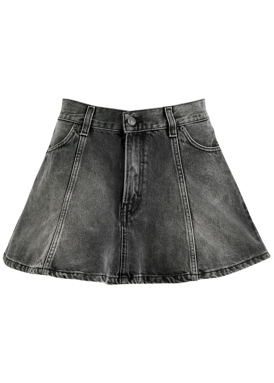 Haikure Margaux Denim Mini Skirt Black