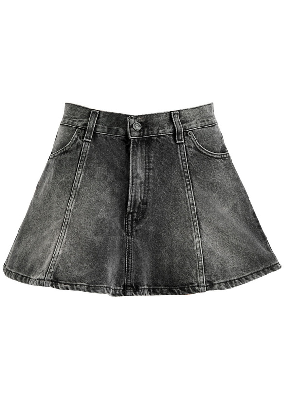 Photo: Haikure Margaux Denim Mini Skirt Black