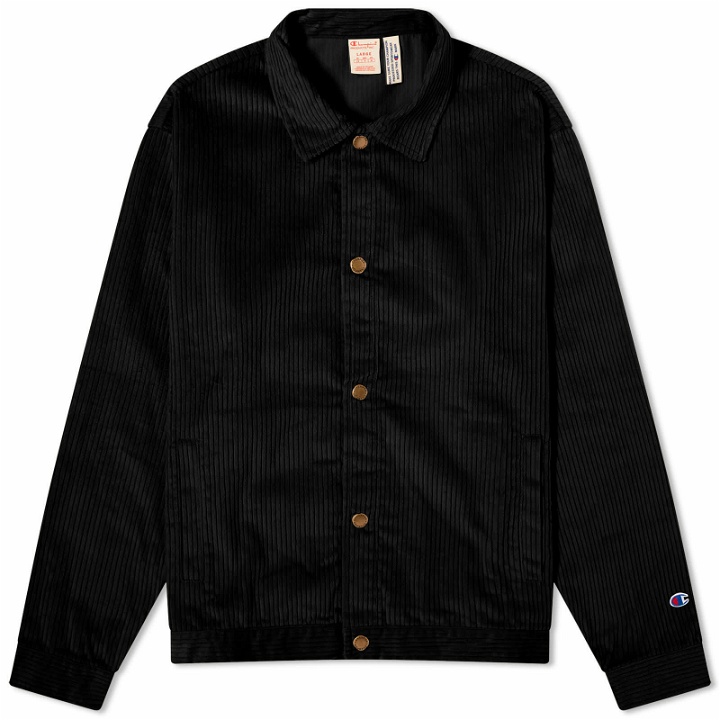 Photo: Champion Reverse Weave Men's Corduroy Shirt Jacket in Black