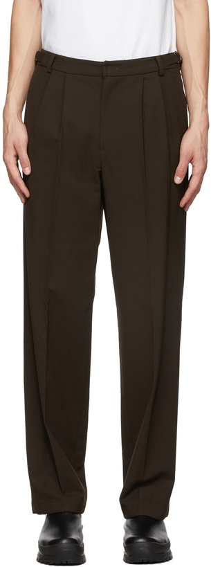 Photo: LE17SEPTEMBRE Brown Side Adjustable Two-Pleat Trousers