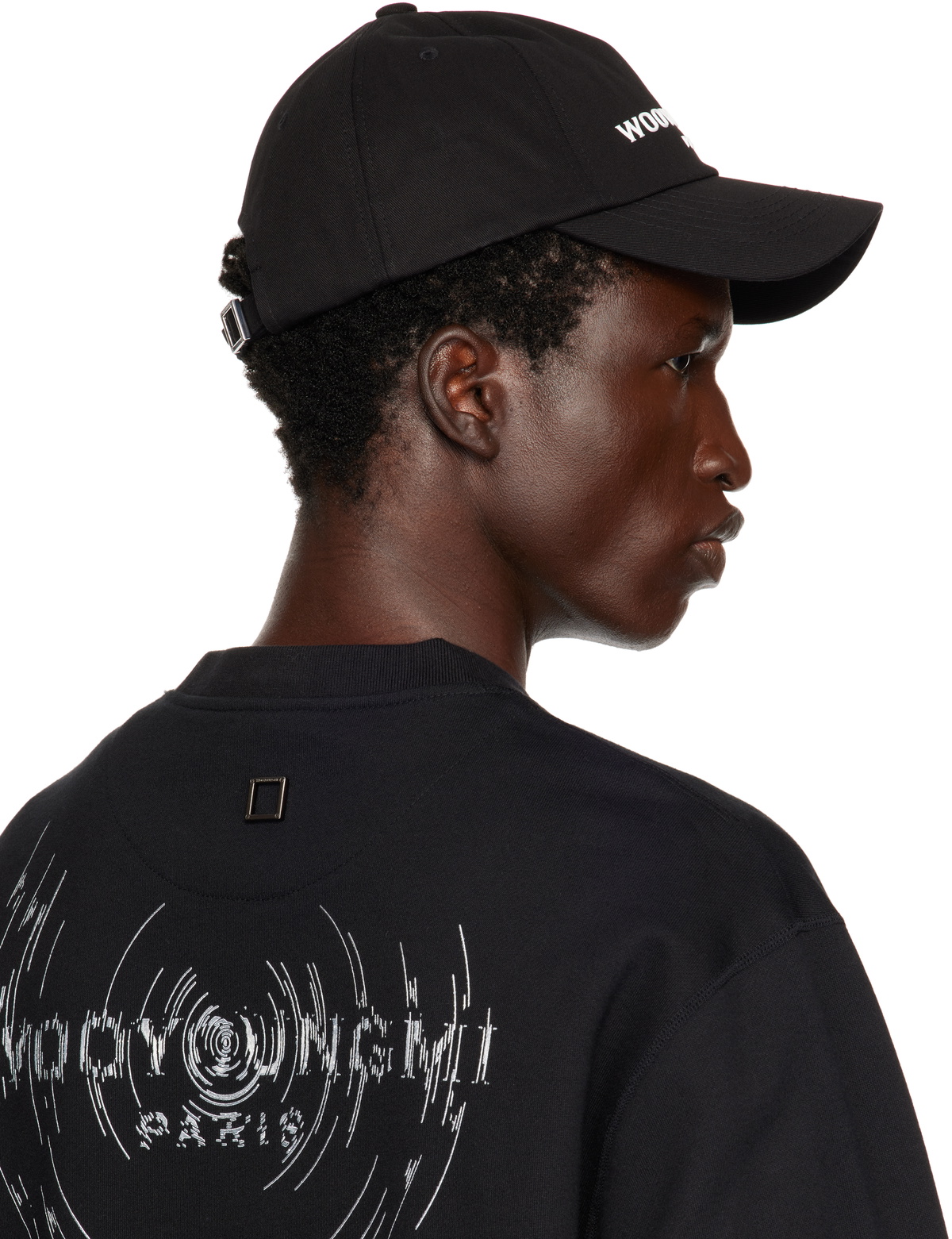 【WOOYOUNGMI】 Wooyoungmi Logo Ball Cap Black - 23SS WOOYOUNGMI Black Silicone Logo Ball Cap Wooyoungmi