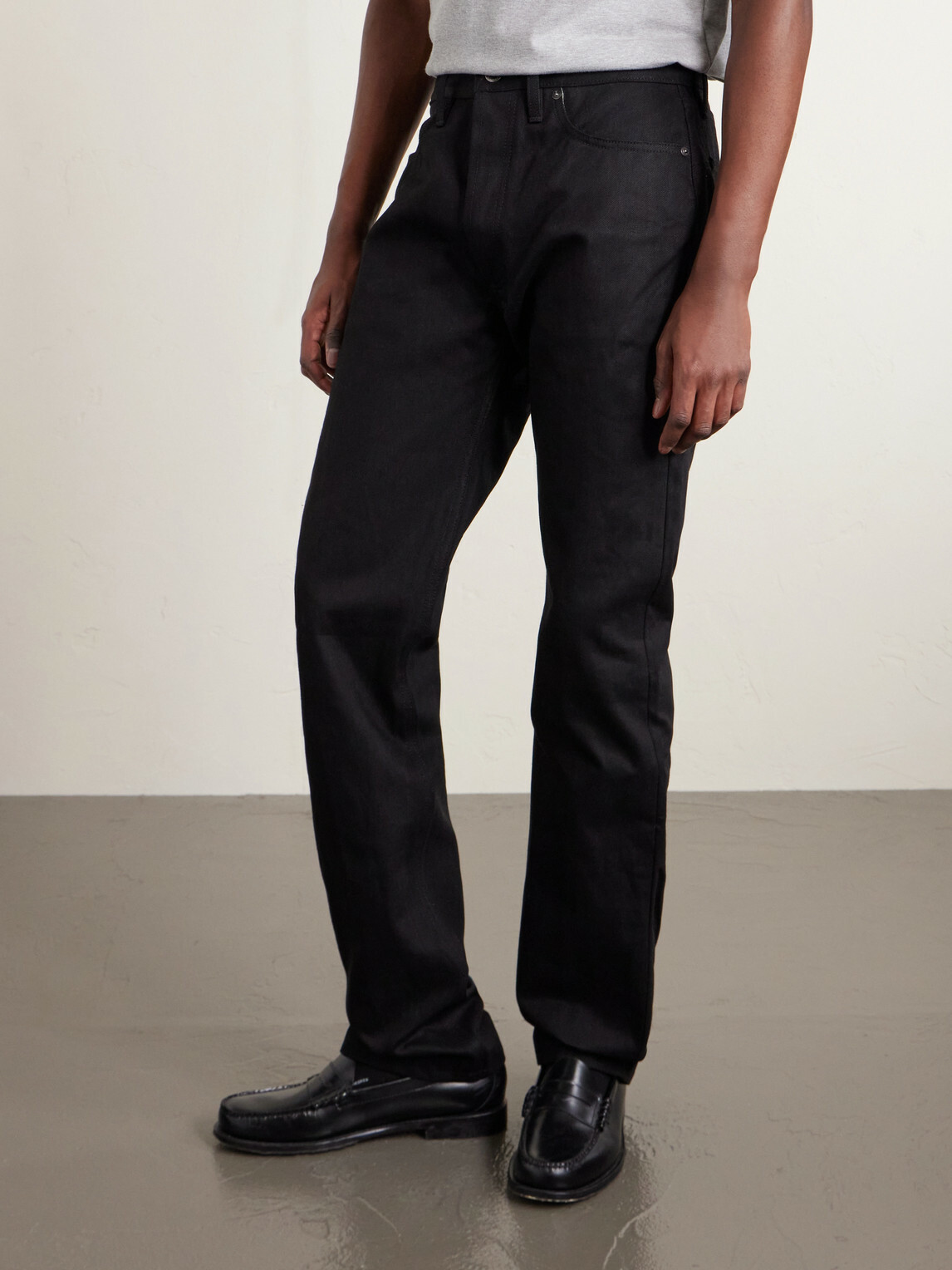 3sixteen - CS-220x Classic Straight-Leg Selvedge Jeans - Black