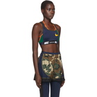 Nike Navy and Green Sacai Edition NRG Ga NI-11 Sports Bra