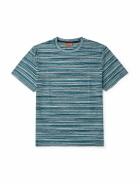 Missoni - Space-Dyed Cotton-Jersey Jacquard T-Shirt - Blue