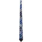 Burberry Blue and Green Silk Classic Cut Tie