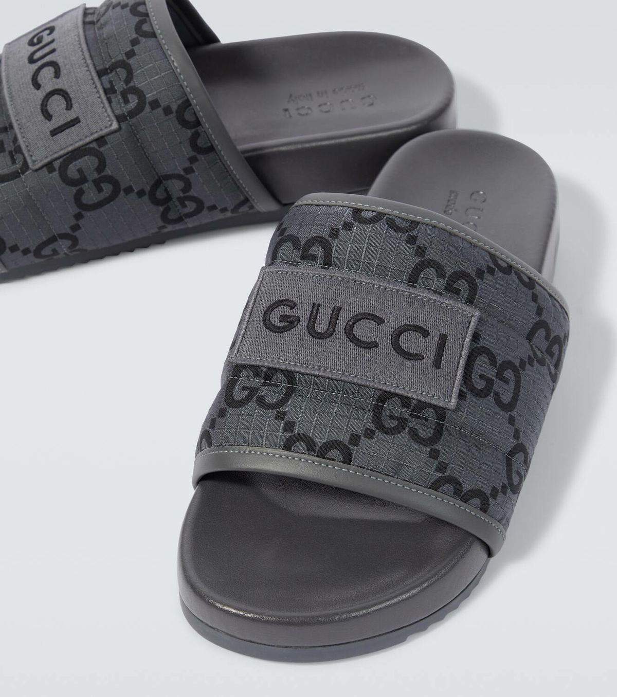 Gucci GG leather-trimmed slides Gucci display picture 3