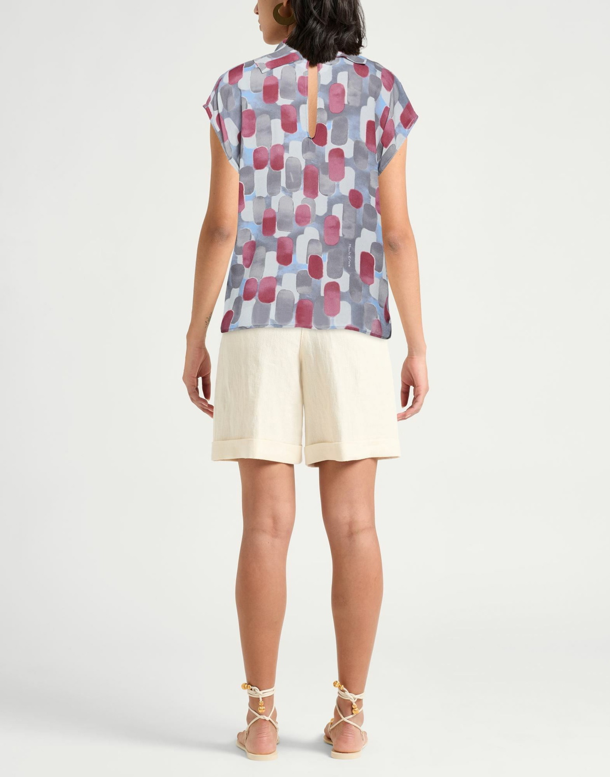 Manila Grace Womens Top in Grey