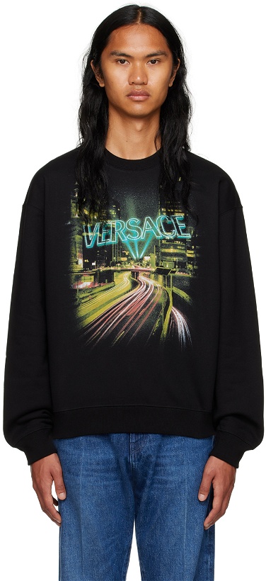 Photo: Versace Black Printed Sweatshirt