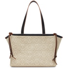 Loewe Beige Linen Small Anagram Cushion Tote