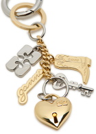 Ganni Bou Charms Two-toned Keyring - Gold - One Size
