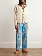 Karu Research - Cropped Fringed Cotton and Silk-Blend Jacket - Neutrals