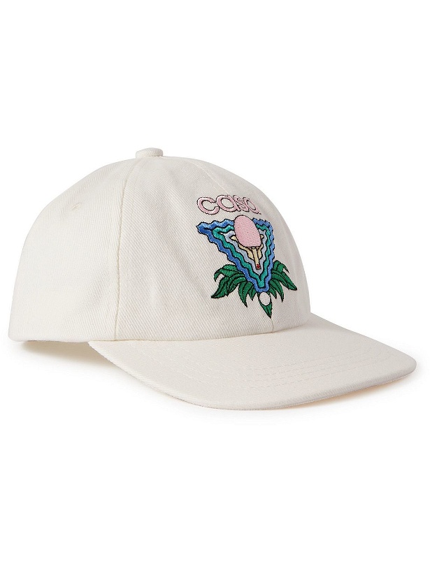 Photo: Casablanca - Logo-Embroidered Cotton-Twill Baseball Cap