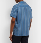 Frescobol Carioca - Camp-Collar Striped Tencel Shirt - Blue