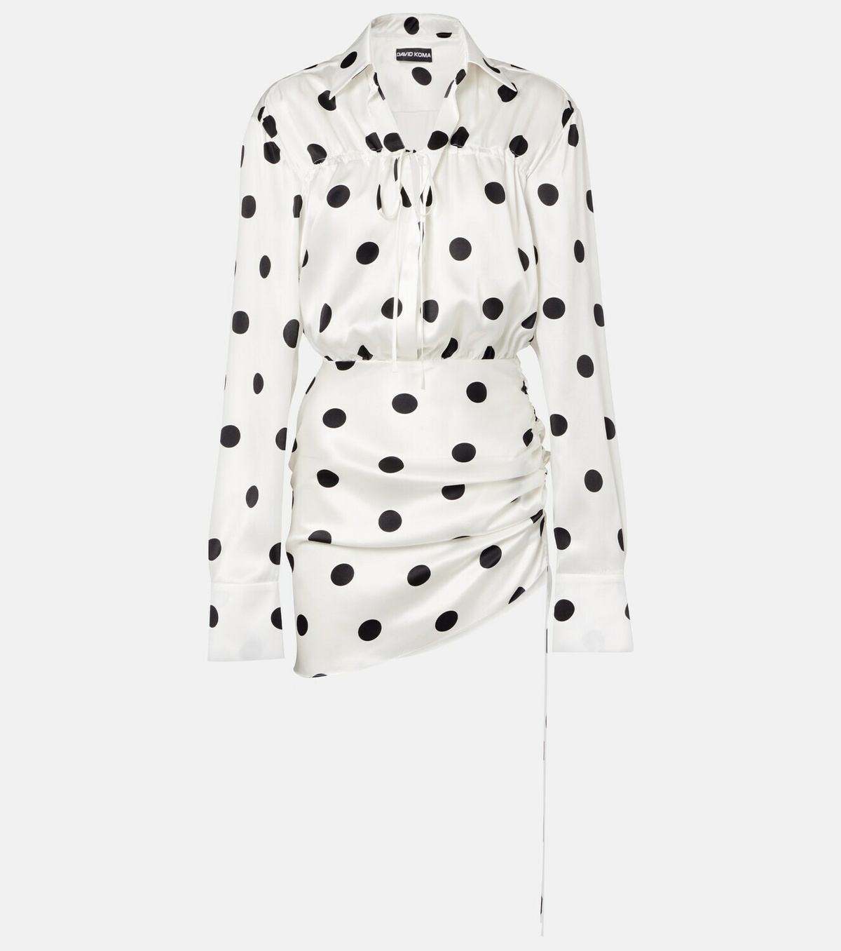 David Koma Polka-dot silk satin minidress
