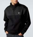 Prada Cotton-blend fleece half-zip sweatshirt