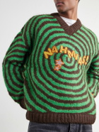 NAHMIAS - Embroidered Alpaca-Blend Crochet Sweater - Green