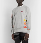 Nike - Scribble & Doodle Printed Flocked Logo-Appliquéd Mélange Loopback Cotton-Jersey Sweatshirt - Gray