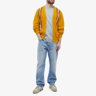 Beams Plus Men's Stripe Jaquard Cardigan in Mustard