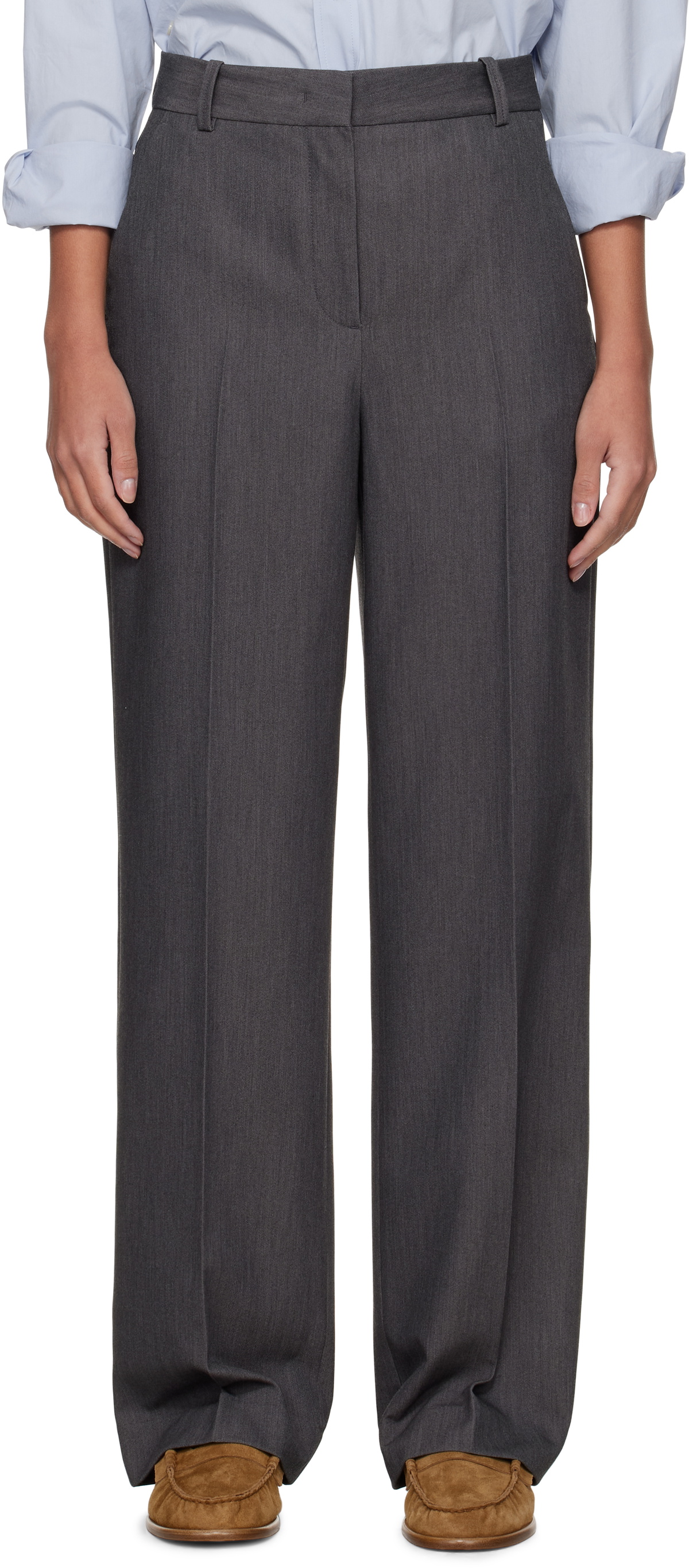 Dunst Gray Straight Trousers
