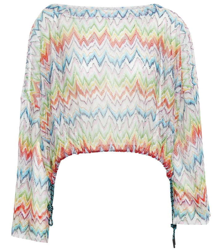 Photo: Missoni Mare Zig-zag printed drawstring beach top