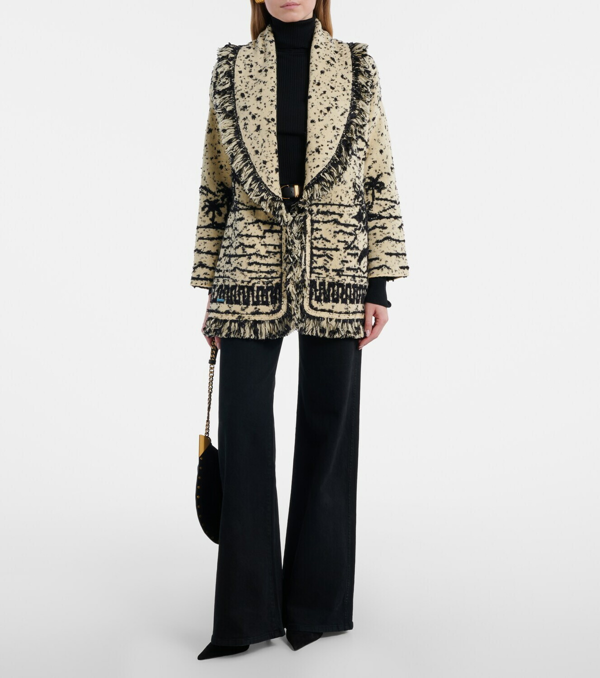 Alanui Ocean Whispers fringed wool-blend cardigan
