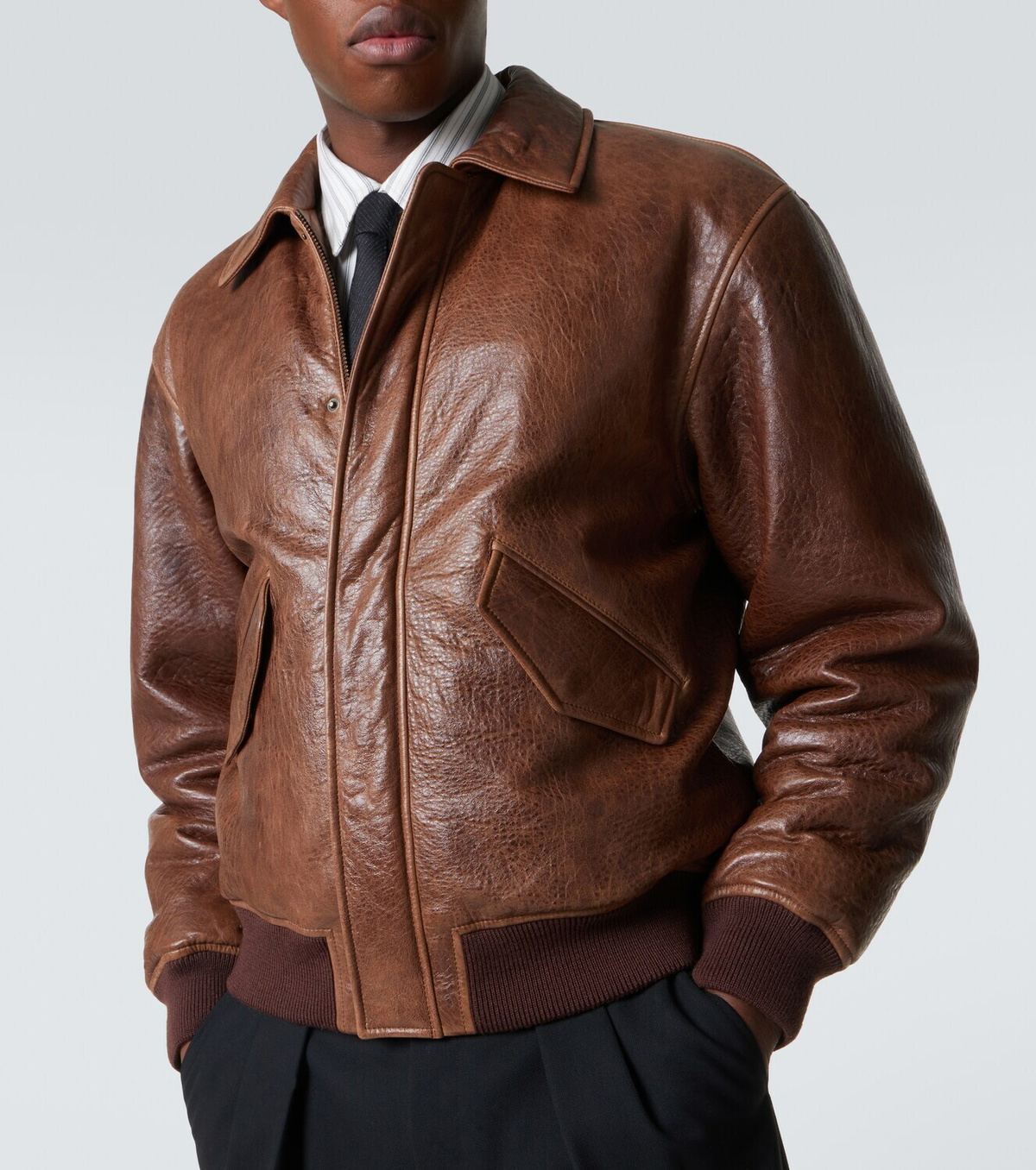 Saint Laurent Leather bomber jacket