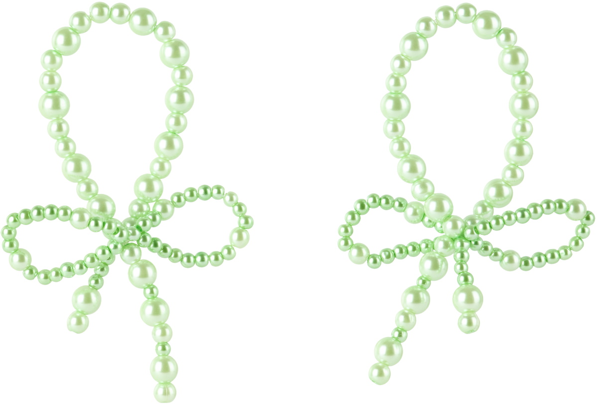 Completedworks Green L30 Faux Pearl Napkin Ring Set