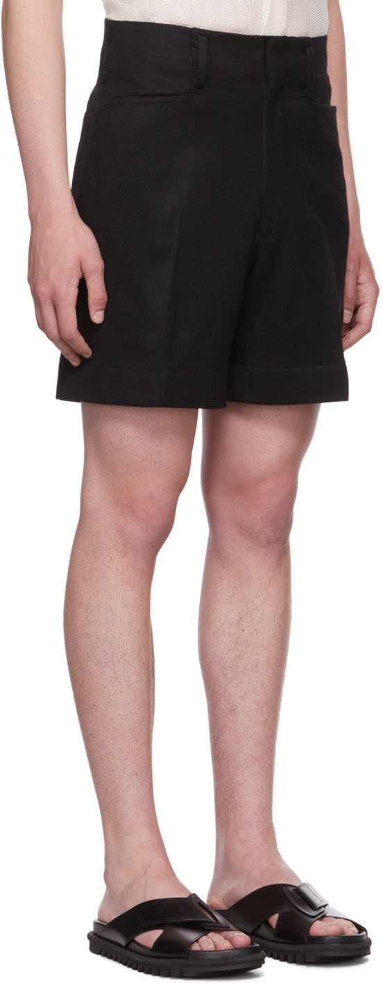 Factor's Black Wool Shorts